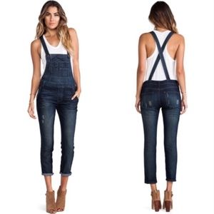 Free People Washed Cord Skinny Overalls Brady Wash